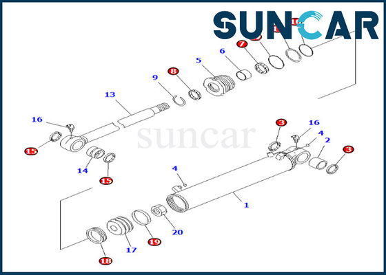 707-98-29650 7079829650 Remover Cylinder Seal Kit Komatsu For PC600-8 PC600LC-8 PC800LC-8