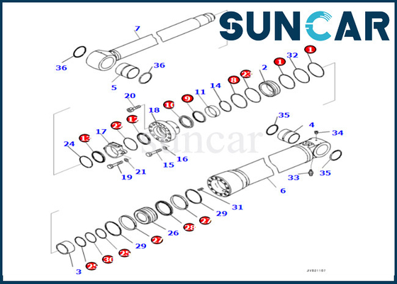 Boom Cylinder Seal Kit 7219801720 721-98-01720 Fits PC490LCI-11 Boom Cylinder Repair Kit Komatsu