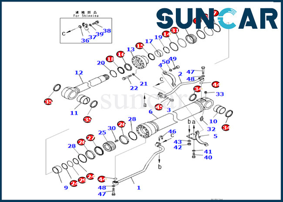 Boom Cylinder Repair Kit 721-98-03990 7219803990 Komatsu Boom Cylinder Seal Kit For PC500LC-10R PC500LC-10M0