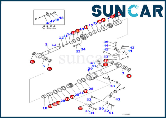 Komatsu 707-99-76190 7079976190 Arm Cylinder Seal Kit For PC400LCSE-8R PC500LC-8R PC500LC-8
