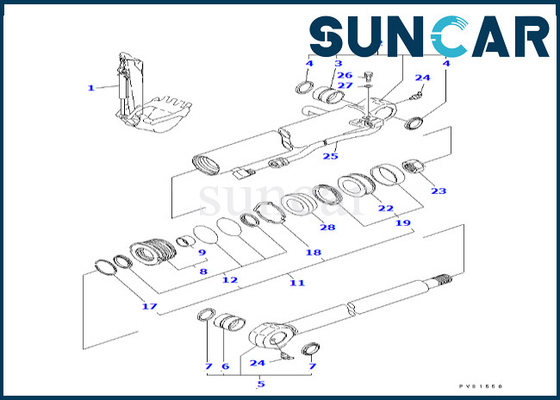YM172976-72360 YM17297672360 Bucket Cylinder Seal Repair Kit Komatsu For PC50FR-1 PC50FR-2