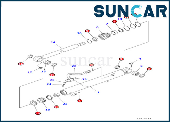 Bucket Cylinder Seal Kit 707-98-25980 7079825980 For PC50MR-2 Komatsu Bucket Cylinder Service Kit