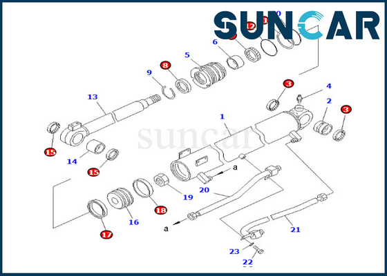 707-98-34180 7079834180 Boom Cylinder Seal Kit Boom Cylinder Replacement Kit For PC50UUM-2 PC58SF-1 Komatsu