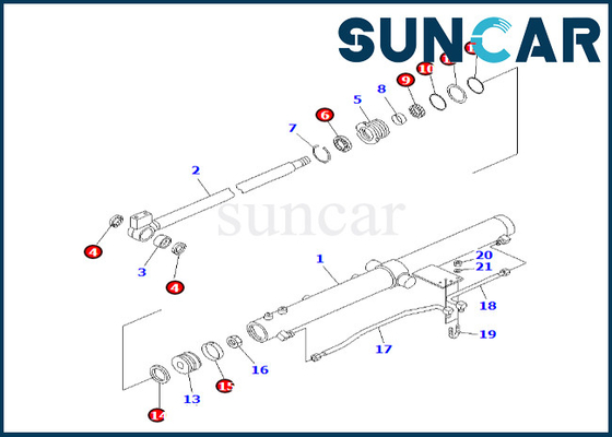 707-98-12320 7079812320 Slide Arm Cylinder Seal Kit For PC50UU-2 Komatsu Slide Arm Cylinder Repair Seal Kit