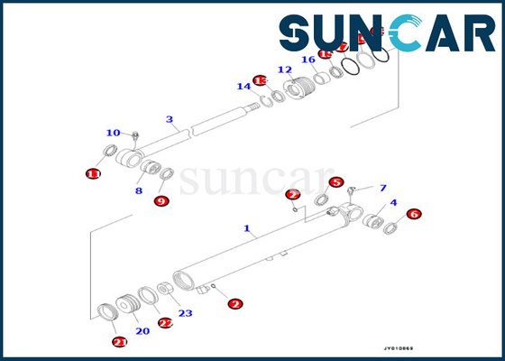 Boom Swing Cylinder Komatsu Service Kit 707-98-29680 7079829680 Boom Swing Cylinder Seal Kit For PC55MR-3 PC55MR-5