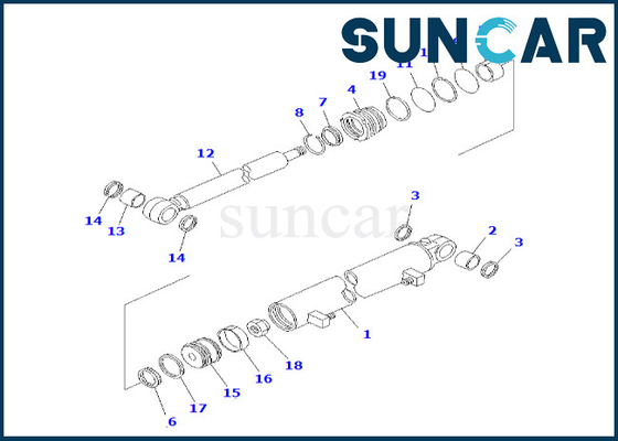 23B-63-01260 23B6301260 Blade Side Shift Cylinder Seal Kit For GD623A-1 GD521A-1 Komatsu