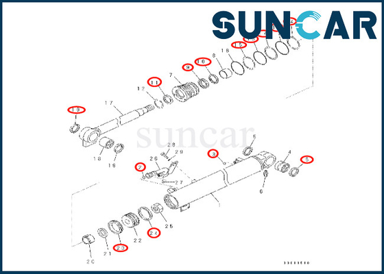 Boom Cylinder Seal Kit Komatsu 707-99-26570 7079926570 Fits PC57-7 Boom Cylinder Sealing Kit