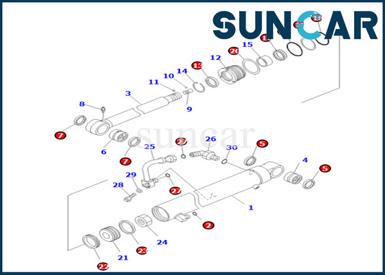 Komatsu 707-98-26820 7079826820 Arm Cylinder Seal Kit For PC55MR-3 PC55MR-5 PC55MR-5M0