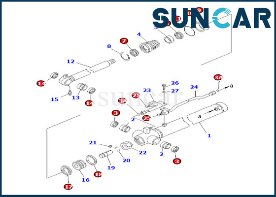 Arm Cylinder Seal Kit 7079826710 707-98-26710 Komatsu For PC58UU-3 Arm Cylinder Seal Repair Kit