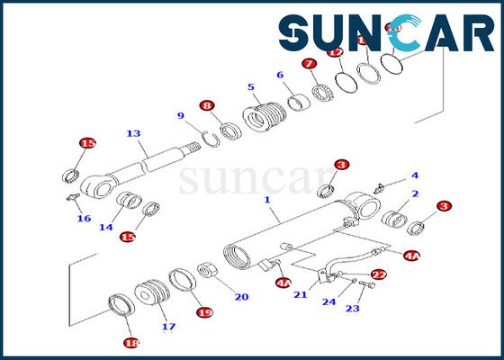 Komatsu 707-98-29700 7079829700 Offset Cylinder Seal Kit Fits PC58UU-3 Offset Cylinder Sealing Kit