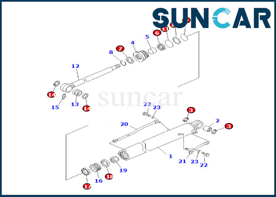 707-98-26580 7079826580 For PC60-7 PC60-7S Komatsu Arm Cylinder Seal Kit Bucket Cylinder Seal Kit
