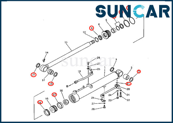 201-63-46700 201-63-46700 Boom Cylinder Seal Kit For PC60-2 Komatsu Boom Cylinder Repair Kit