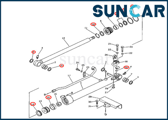 Komatsu Bucket Cylinder Seal Kit 2016326700 201-63-26700 Fits PC60-2 PC60U-3 Bucket Cylinder Repair Kit