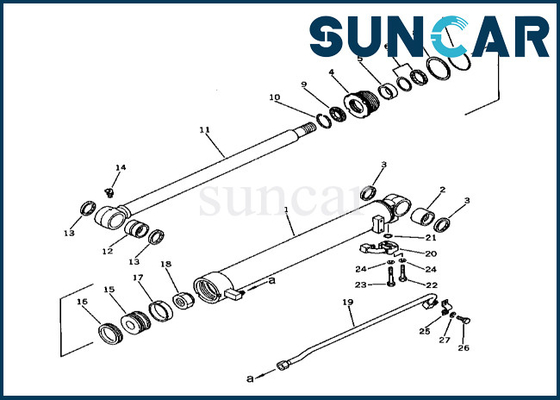 2016366100 201-63-66100 Komatsu Arm Cylinder Seal Kit For PC60-3 Arm Cylinder Seal Repair Kit