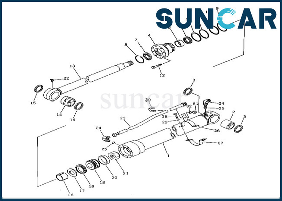 201-63-02020 2016302020 Komatsu Arm Cylinder Seal Kit For PC60-5 PC60L-5 Arm Cylinder Sealing Kit