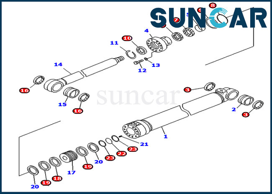 PC400LC-6Z Komatsu 707-99-37680 7079937680 Pipe Looper Seal Kit Hydraulic Cylinder Repair Kits