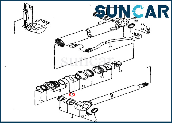 Repair Kits Bucket Hydraulic Cylinder YM172964-72360 Fits PC40FR-1 PC40FR-2 Komatsu Inner Parts