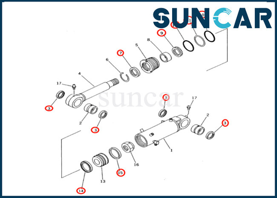 7079843510 707-98-43510 Komatsu Blade Cylinder Seal Kit Fits PC60-7E PC60-7 Blade Cylinder Repair Kit