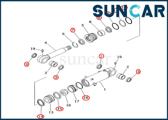 Blade Cylinder Seal Kit 7079843560 707-98-43560 For PC60-7E PC60-7 Komatsu Blade Cylinder Repair Kit