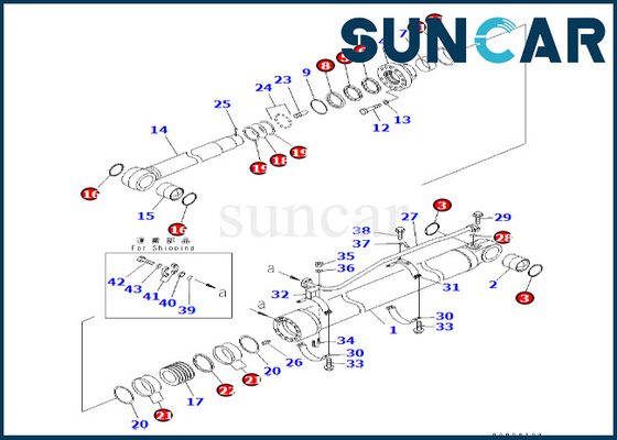 707-99-77160 7079977160 Arm Cylinder Seal Kit Komatsu For PC600LC-6A PC600-8 Arm Cylinder Service Kit