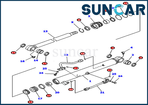 PC40MRX-1 PC45MRX-1 Komatsu 707-98-25970 Bucket Cylinder Repair Seal Kit For North America Excavator