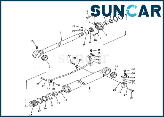 Arm Cylinder Seal Repair Kit 208-63-66300 2086366300 Arm Cylinder Seal Kit Komatsu For PC400-1 PC400LC-1