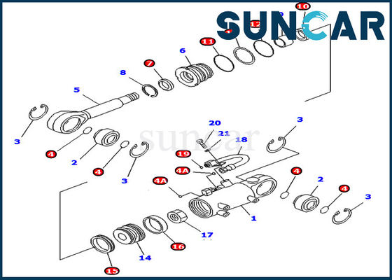 707-98-32550 7079832550 Blade Cylinder Repair Seal Kit For Komatsu PC40MR-2 PC50MR-2 Heavy Equipment