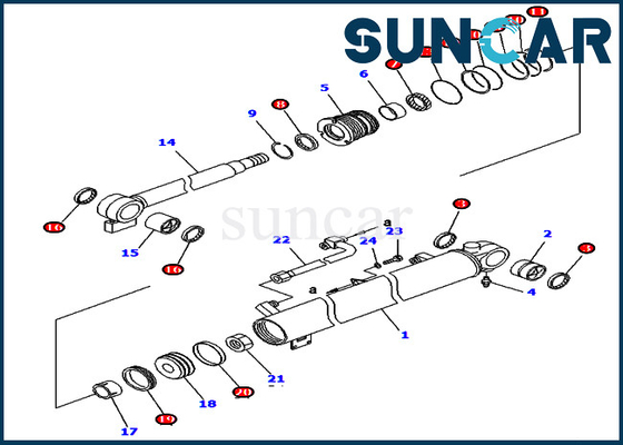 KOMATSU 707-98-34610 7079834610 Boom Cylinder Seal Repair Kit For Equipment Models PC40R-8 PC45R-8