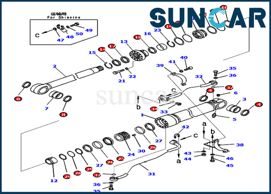 Replacement Cylinder Kits 707-99-67481 7079967481 Boom Seal Kit Fits Komatsu PC450-8 PC460LC-8 PC430-8