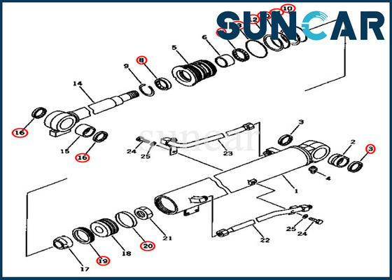 707-98-34140 Boom Cylinder Repair Seal Kit 7079834140 For Models PC45-1 PC50UG-2 Komatsu
