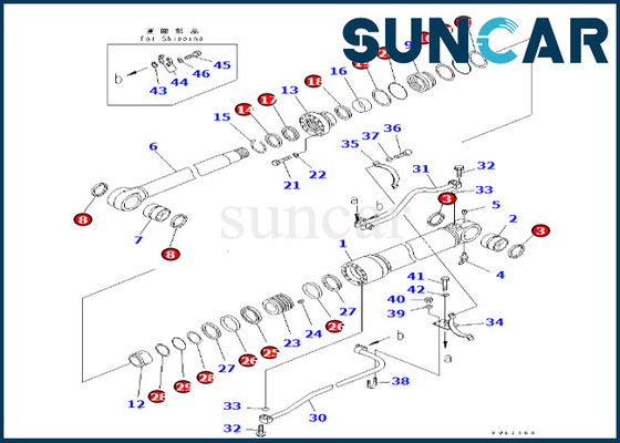 Komatsu 7079968680 707-99-68680 Boom Cylinder Seal Kit Fits PC600LC-6A Boom Cylinder Sealing Kit