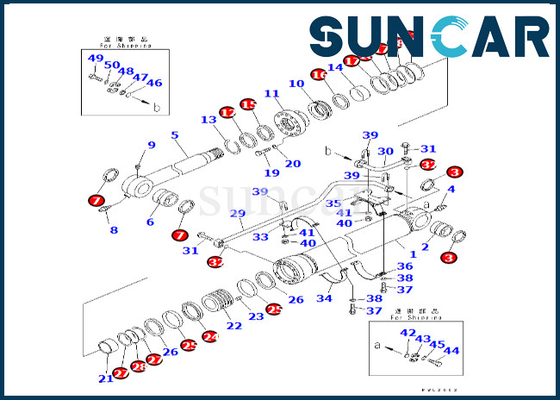 707-99-68690 7079968690 Bucket Cylinder Seal Kit Fits PC600LC-6A Komatsu Bucket Cylinder Repair Kit