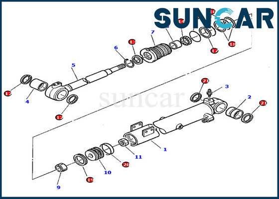 PC45-1 Excavator Komatsu 878000415 Boom Cylinder Seal Kit Wear Resistance Hydraulic Replacement Kits