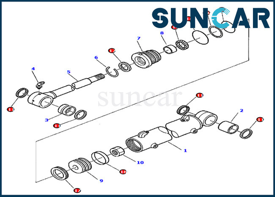 Boom Swing Seal Kit 878000417 Cylinder Service Kits Fits Komatsu PC45R-8 PC45-1 Models Heavy Equipment