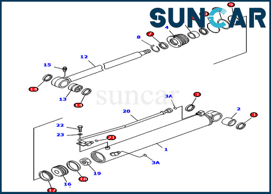 PC45MR-1 PC45MRX-1 KOMATSU 707-98-29620 7079829620 Boom Swing Seal Repair Kit Hydraulic Cylinder
