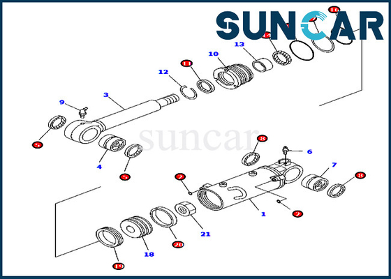 707-98-32570 Blade Cylinder Seal Kit Service Kits For Komatsu Models Equipment PC45MR-3 PC55MR-3