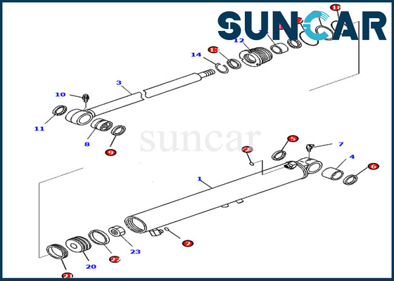 Boom Swing Cylinder Oil Seal Kit 707-98-25760 7079825760 PC45MR-3 Models Komatsu Repair Kits