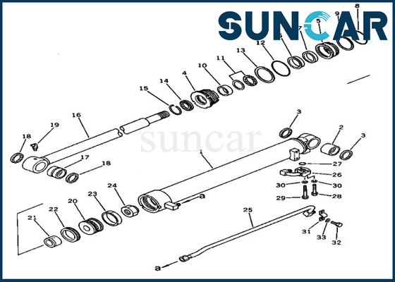 PC60U-3 Komatsu 201-63-33300 2016333300 Arm Cylinder Sealing Kit Hydraulic Replacement Seal Kits