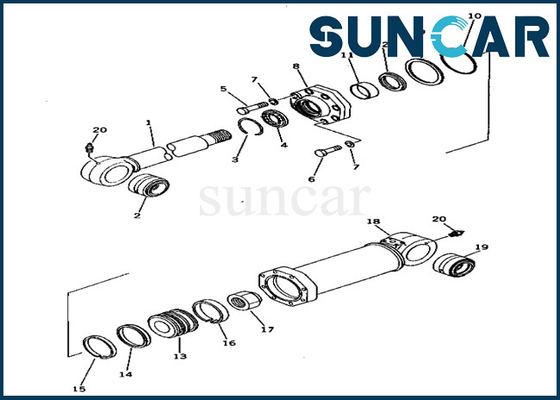 Service Kits 209-63-86301 2096386301 Repair Seal Kit Fits For Machine PC650-1 Komatsu Compensate Cylinder