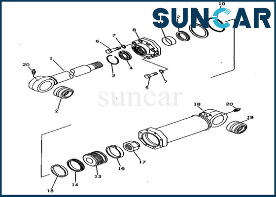 209-63-86401 2096386401 Compensate Cylinder Service Kit Loader Excavator PC650-1 Komatsu Seal Kits