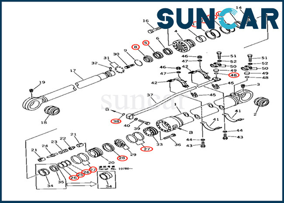 707-99-77240 7079977240 Arm Cylinder Seal Repair Kit For Excavator Komatsu PC650-3 PC650LC-5 PC710-5