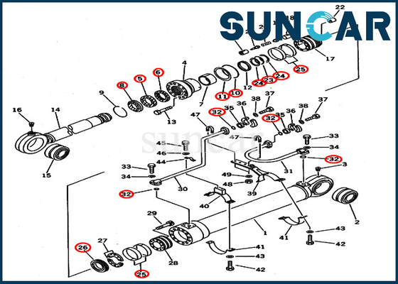 707-99-69600 Bucket Cylinder Seal Kit 7079969600 Repair Kits Fits Komatsu PC650-3 PC650LC-5 PC710-5