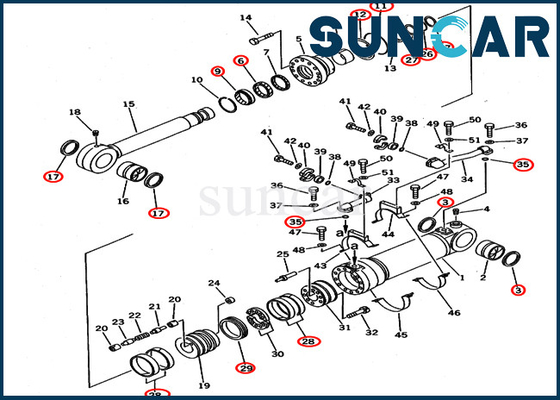 707-99-56300 Bottom Dump Excavator Service Kit Models PC650LC-3 PC650LC-5 Komatsu Cylinder Seal Kit
