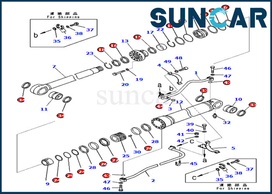 PC650LC-11 PC700LC-11 Komatsu 721-98-01360 7219801360 Boom Cylinder Seal Kit Service Kits