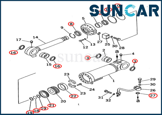 707-98-55500 Boom Repair Seal Kit 7079855500 Komatsu  PC70-7 PC70-7E Cylinder Seal Kits