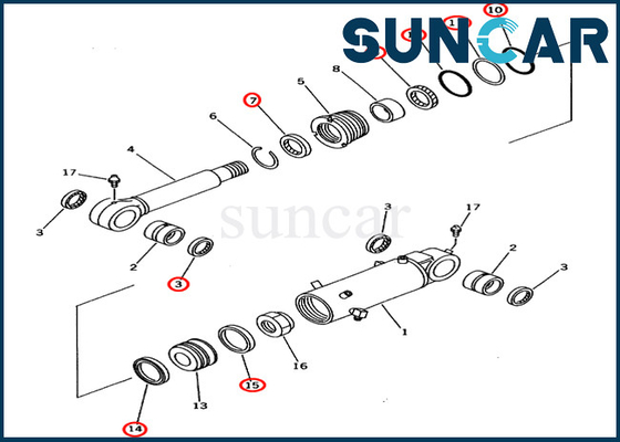 707-98-43130 7079843130 Blade Cylinder Seal Repair Kit For Models PC60-7 PC70-7 PC70-7E Service Parts