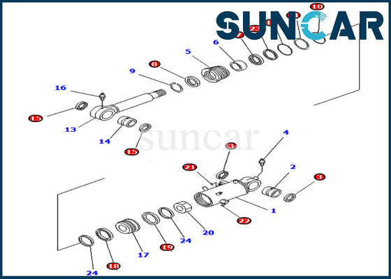 707-99-42550 7079942550 Blade Cylinder Oil Seal Kit Repair Kit Fits PC70-8 Komatsu Excavator Inner Parts