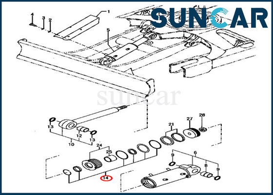 YM172187-72040 YM17218772040 Blade Cylinder Repair Kit Excavator PC70FR-1 Komatsu Sealing Kits