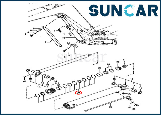 Boom Cylinder Repair Seal Kit YM172187-72250 YM17218772250 Komatsu Models PC70FR-1 Service Parts