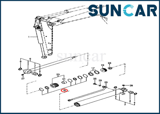 PC70FR-1 Komatsu Excavator YM172187-72770 YM17218772770 Bucket Seal Repair Kit Hydraulic Cylinder